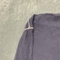 Vans Shirt Mens Medium Navy Blue Waffle-Knit Long Sleeve Round Neck Thermal Tee