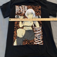 Hentai Anime Shirt Mens Small Black Waifu Graphic Tee 2021 Streetwear Manga