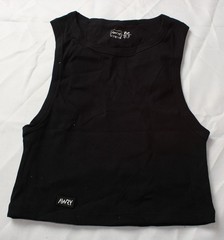 AWRY Men’s Ribbed Crop Top Stretch Cotton-Blend Tank CN6 Black Medium NWT