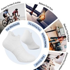 Ankle Compression Socks for Men Women 6 Pairs Cushioned Low Cut Athletic
