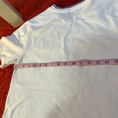 Polo Ralph Lauren V Neck White Top Navy Collar Large