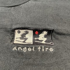 Vintage 90s Angel Fire Ski Resort T Shirt Mens L Black Embroidered Logo
