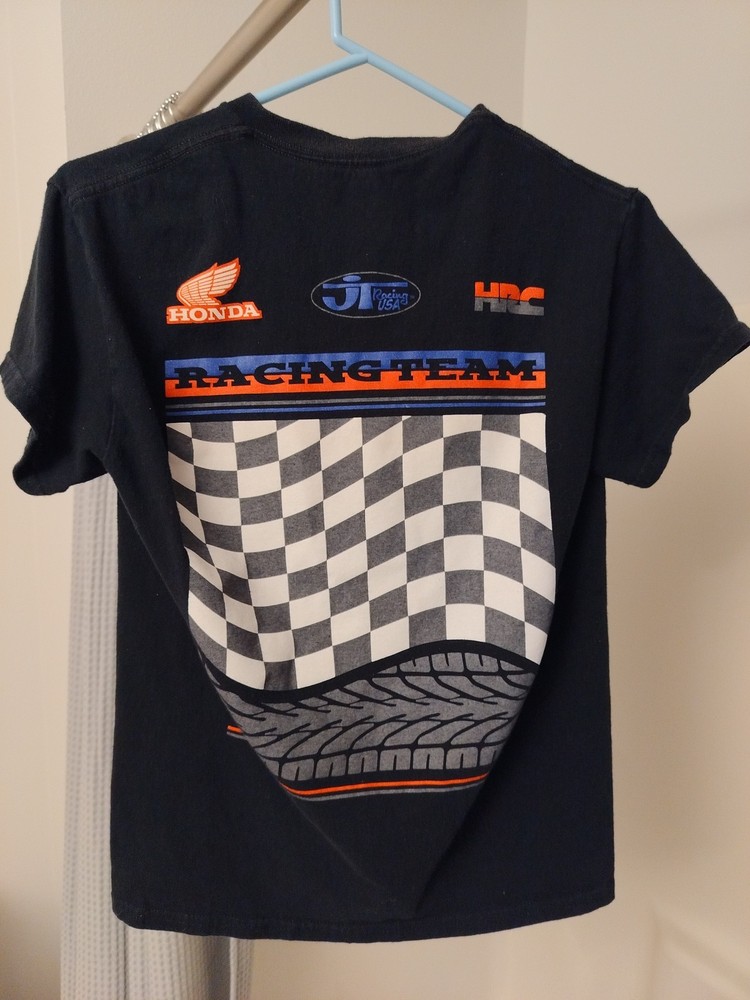 MEN’S TSHIRT Honda Racing Team Checkered Flag Tire Track Moto GP Superbike SMALL