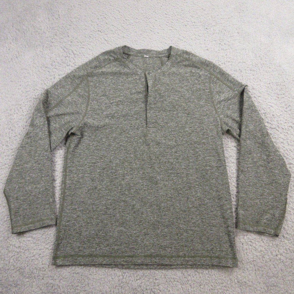 Lululemon Mens Henley Shirt size S-M Long Sleeve Stretch Performance Warm Thick