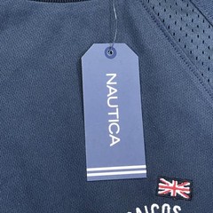 Nautica Shirt Mens Medium Blue Turks & Caicos Coastal Club Graphic Tee Nautical