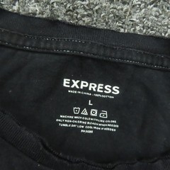 Express Shirt Mens Large Black Lion Logo Graphic Crewneck Tee T-Shirt Casual
