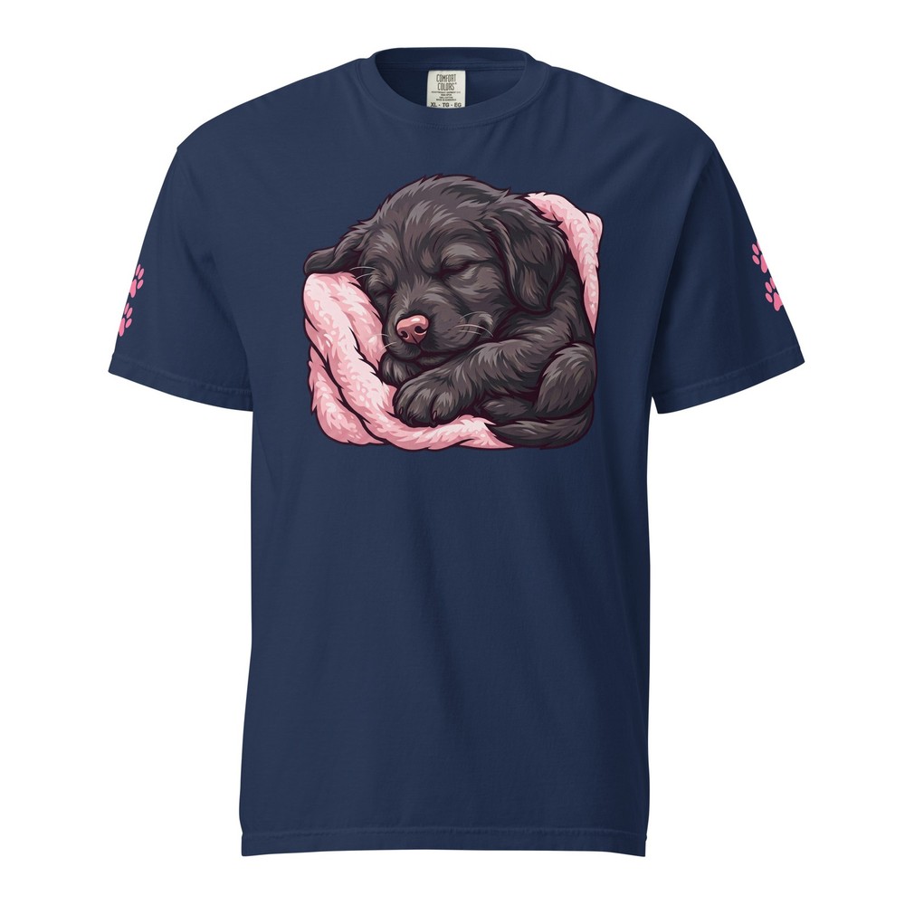 Comfort Colors 1717 Black Lab Puppy Dog Unisex Graphic T-Shirt Vintage Cotton