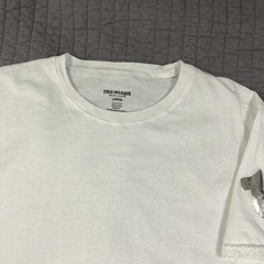 True Religion Shirt Men Large White Silver Horseshoe Logo Graphic Tee Crewneck