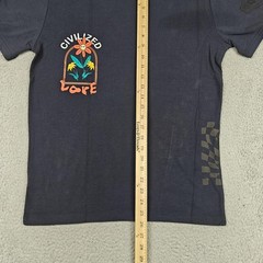CivilizeD Shirt Mens Small Gray 70s Love Peace Hippie Graphic Tee Embroidered