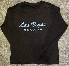 Las Vegas, Nevada Black Long Sleeved T-Shirt – Size Large Sin City Souvenir