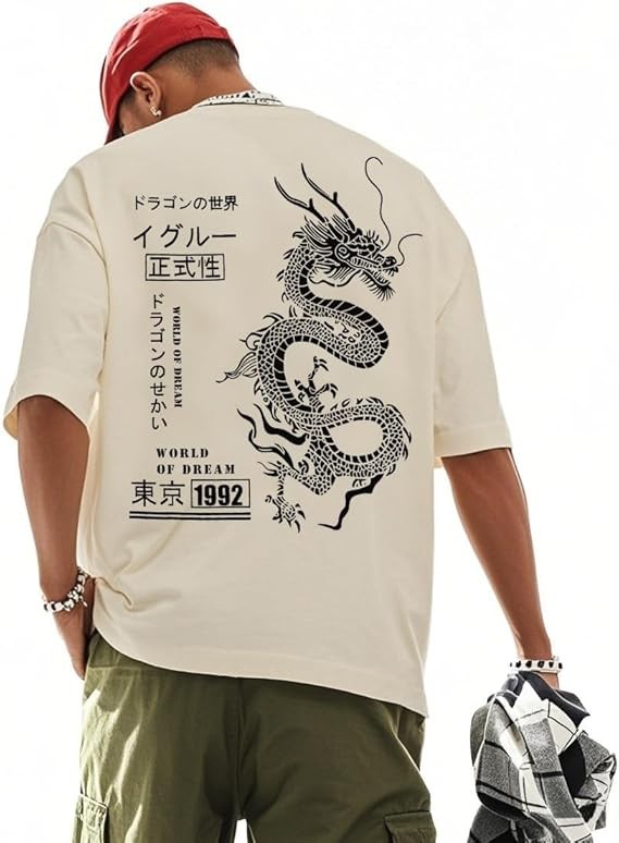 Vintage Graphic T-Shirt Mens Letter Print Rapper Streetwear