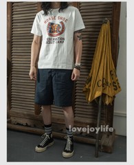 NON STOCK US Retro Heavy Cotton T-Shirt Painted Chieftain/Horse Shoe Basic Tee