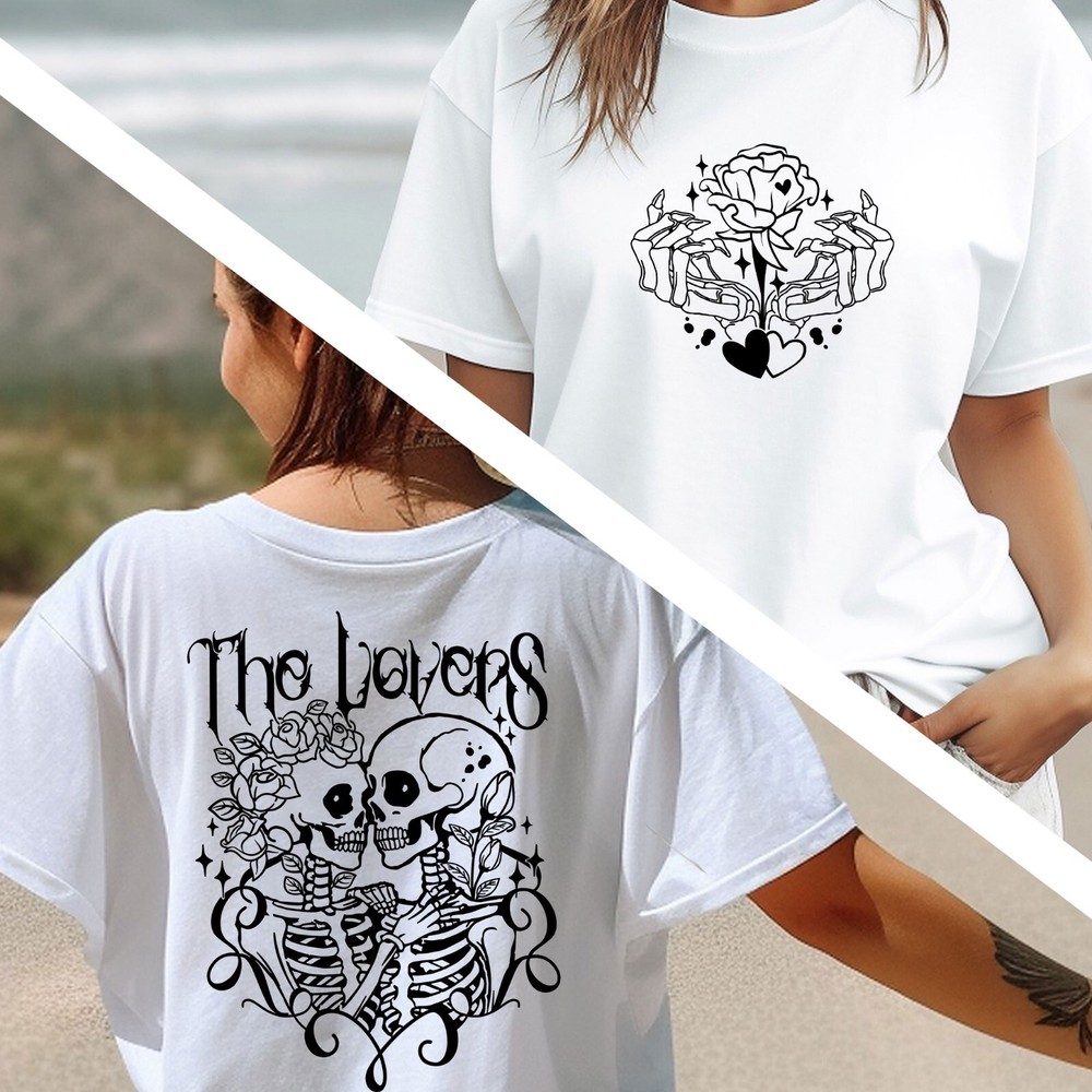 The Lovers Shirt, Valentines Day T-Shirt, Skeleton Tee, Gift for her