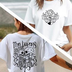 The Lovers Shirt, Valentines Day T-Shirt, Skeleton Tee, Gift for her