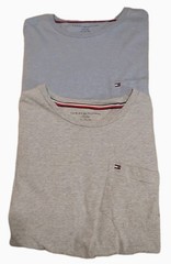 Tommy Hilfiger Men’s Short Sleeve Shirt Pocket Logo Light Blue & Gray XL