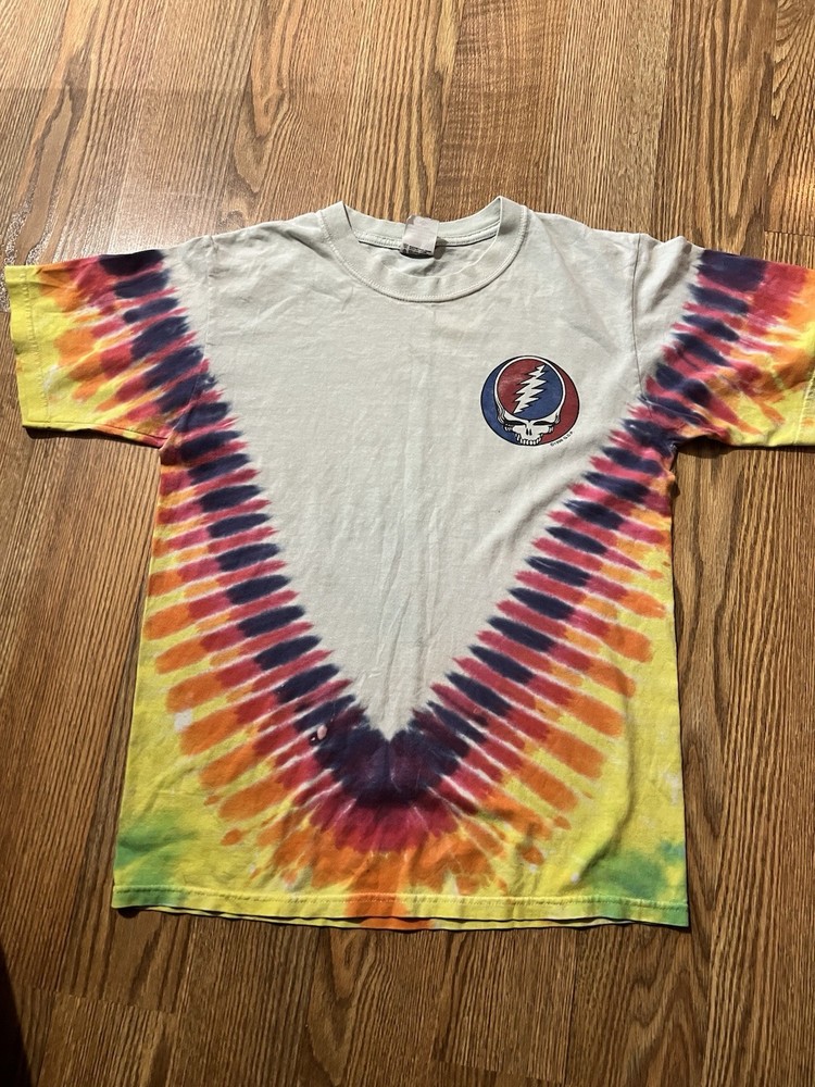 Vintage 1996 RARE Grateful Dead Tour Statistics Small Thrashed Tie Dye Band
