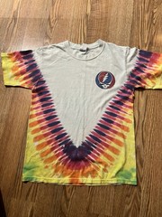 Vintage 1996 RARE Grateful Dead Tour Statistics Small Thrashed Tie Dye Band