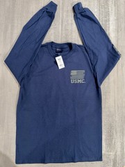 UNITED STATES MARINES USMC “SEMPER FIDELIS” Blue Long Sleeve T-Shirt – Sz M