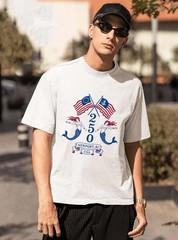 250 Newport RI USA Mermaid Shirt Anchor Flag Graphic Tee Coastal Travel T-Shirt