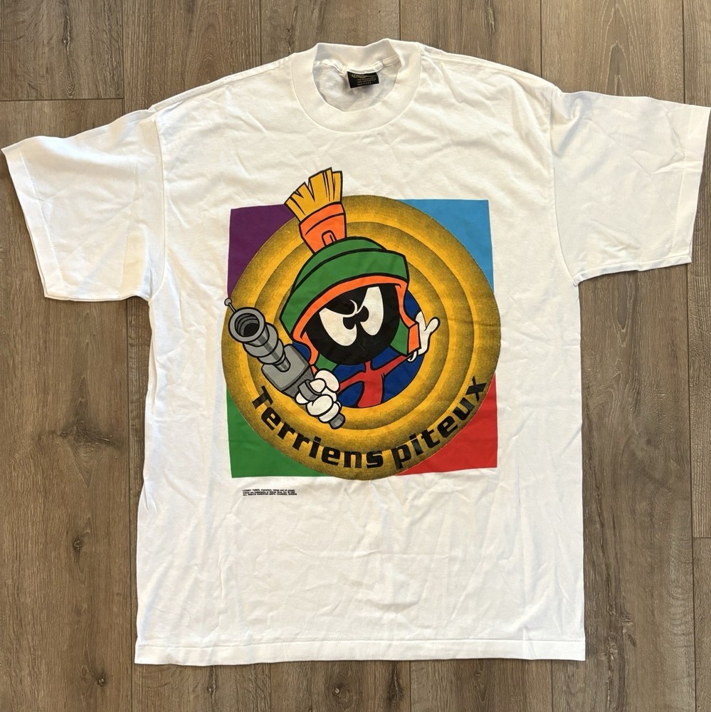 Vintage 1990’s Marvin the Martian Looney Tunes French T Shirt XL Changes Tag