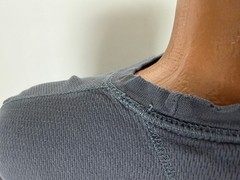 Vintage Waffle-Knit Shirt Men XXL Boxy Distressed Grunge Minimal Navy Midweight