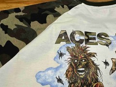 Iron Maiden Aces High 1984 Concert Raglan CREAM/CAMOUFLAGE S to 3XL