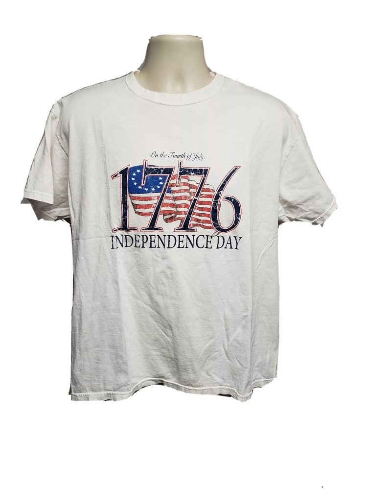 On the Fourth of July 1776 Independence Day Adult White XL TShirt