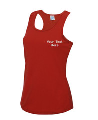 Custom Embroidered Personalised Your Text AWDis Just Cool Women’s Cool Vest Gym