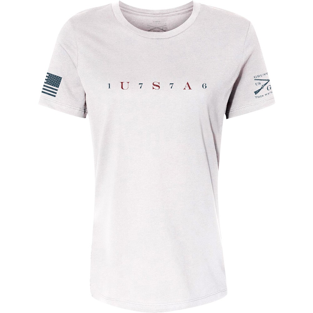Grunt Style Women’s Relaxed Fit USA 76 T-Shirt – White