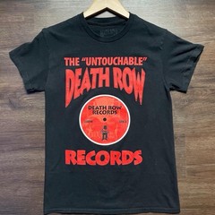 Death Row Records Men’s Black/Red Graphic Logo T-Shirt Crew Neck Short Sleeve S