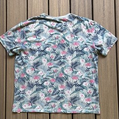 Free Planet Tropical T-Shirt Mens Large Blue Green Pink Boho Paradise Beachwear