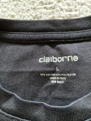 Claiborne Men Short Sleeve Crew Neck T-Shirt Black Size L