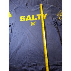 Grunt Style Salty Navy Blue Graphic T-Shirt Mens XL Patriotic Anchor Yellow Logo