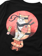 Niepce Ninja Cat Graphic Tee Japanese Streetwear Short Sleeves T-Shirt