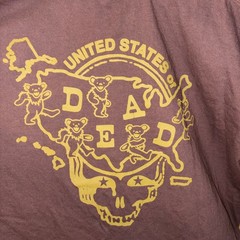 Grateful Dead Heat Skeleton T-Shirt Brown Mens 2XL Made USA Los Angeles Apparel