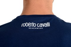 Roberto Cavalli “Beachwear” Men’s Blue Graphic Print T-Shirt Sz S M L XL 2XL