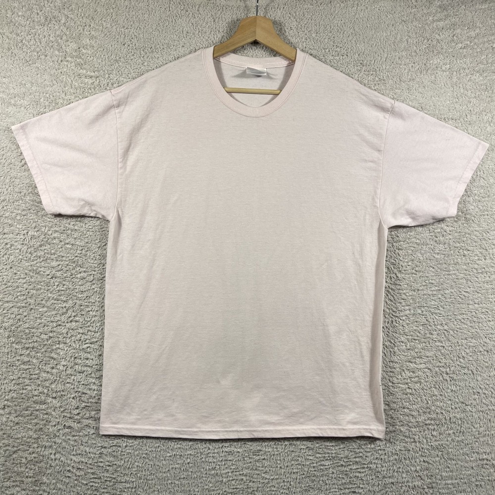 Vintage Hanes Blank T-Shirt Adult Large Pink Heavyweight 50/50 Y2K 90’s Classic