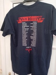 Van Halen 2015 Tour T Shirt Size Large Navy Blue Great Condition 2 Sided