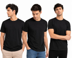 Men’s 3 Pack 100% Cotton T-Shirts Short Sleeve Crew Neck Casual Basic Tee