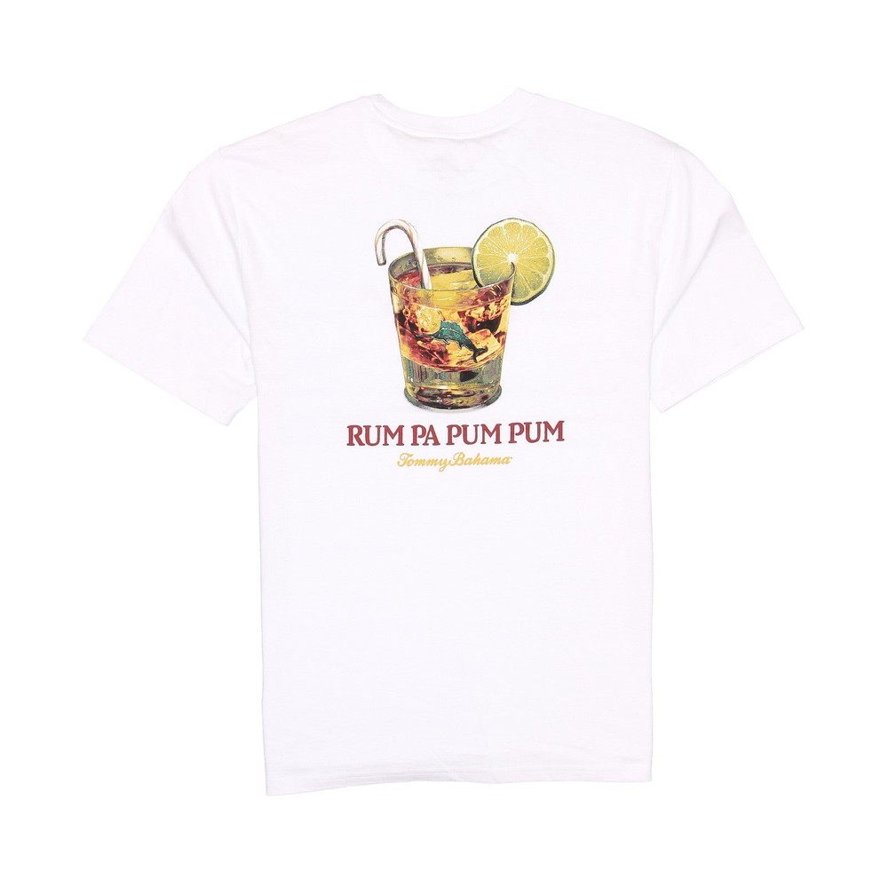 Tommy Bahama Rum Pa Pum Pum Mens Graphic Cotton T-Shirt (Large, White) $50
