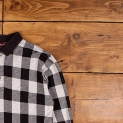 Vintage All Over Print T Shirt Medium John Ashford Long Sleeve Checked Black