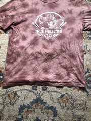 True Religion Men’s XL Buddha Logo Graphic Tee Red Pink Tie Dye T-Shirt