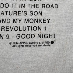 Vintage 1994 The Beatles T-Shirt Mens Medium White Album 25th Anniversary Casual