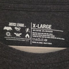 Justice League DC Superheroes Graphic Logo Black/Gray Men’s XL Crew Neck T-Shirt