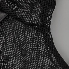 Men’s Transparent Fishnet Stripe Tee Tops Short Sleeve Black Mesh Sheer T-shirt