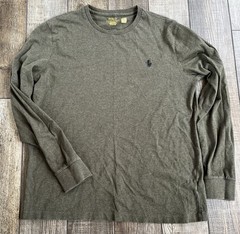 Polo Ralph Lauren Custom Slim Fit Shirt Men’s M Olive Green Long Sleeve Crewneck