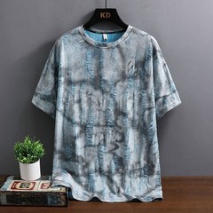 Men Luxury Fashion Trend Distressed Ripped Hole Casual Summer Streetwear T-Shirt