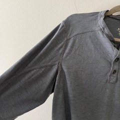 Kuhl Mens Gray Cotton Lyocell Blend Long Sleeve Henley Shirt Size Medium