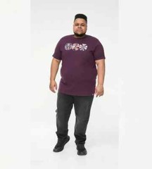 D555 Duke Big Mens Printed T-Shirt Vintage CD Plum 2XL 3XL 4XL 5XL 6XL (601607)