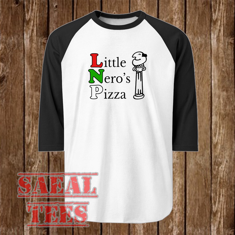 Home Alone Little Nero’s Pizza Men’s Raglan Black Size S – 2XL